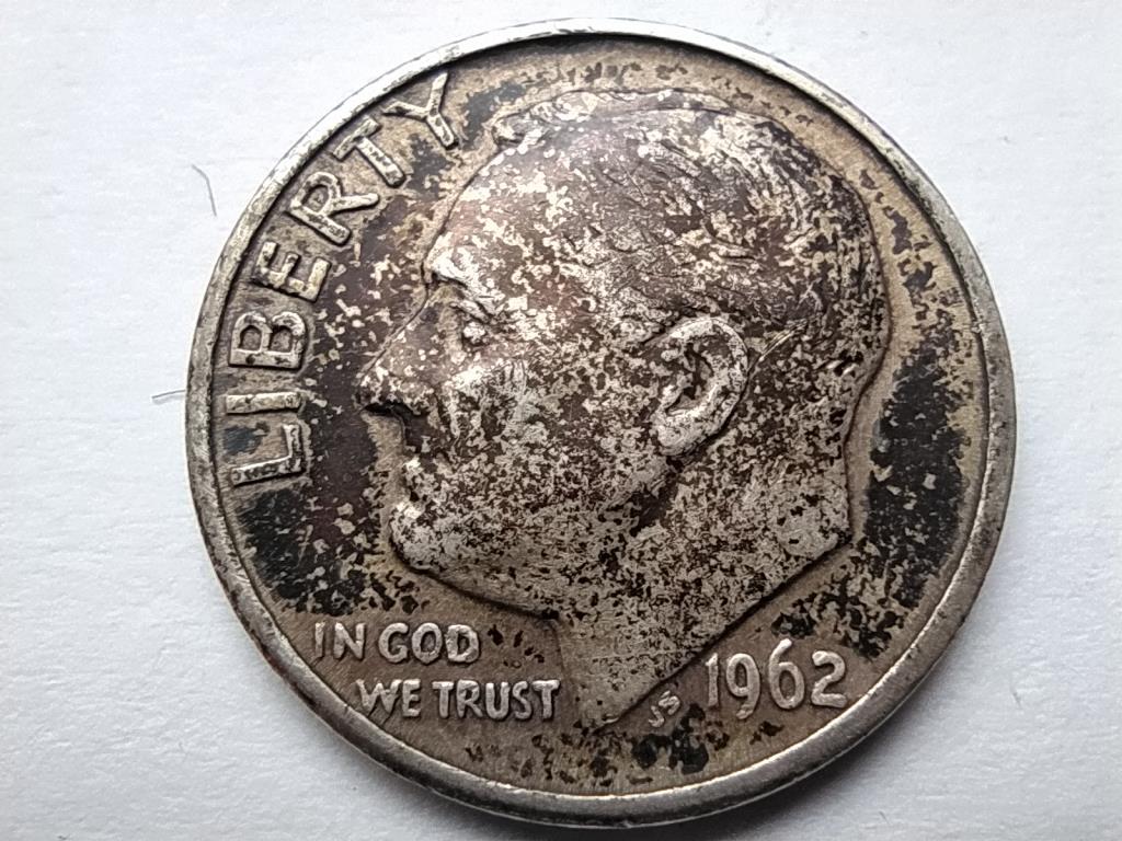 USA Roosevelt .900 ezüst 1 dime 1962 D