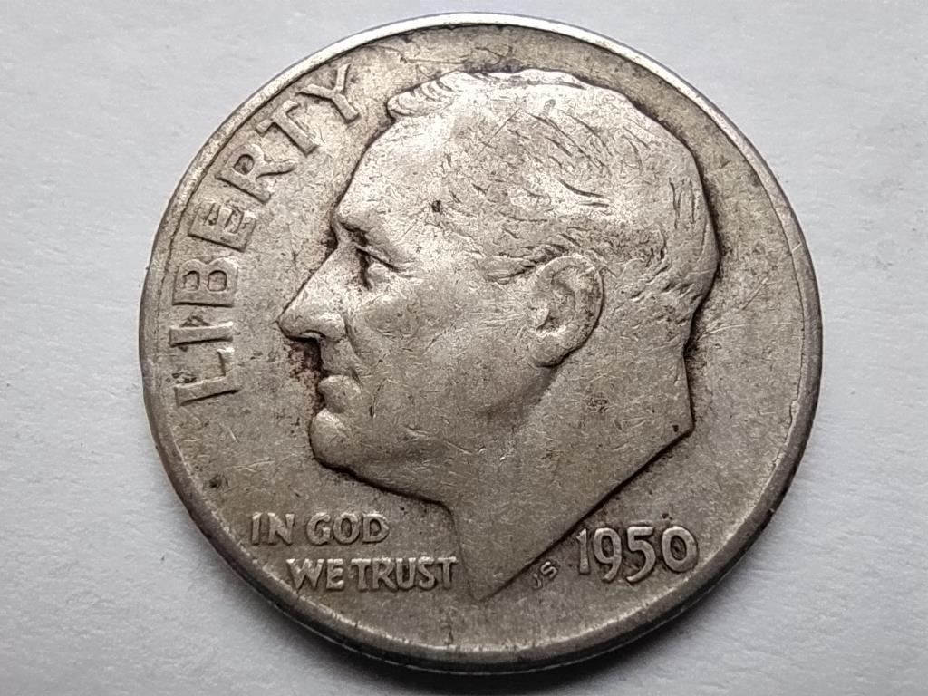USA Roosevelt .900 ezüst 1 dime 1950