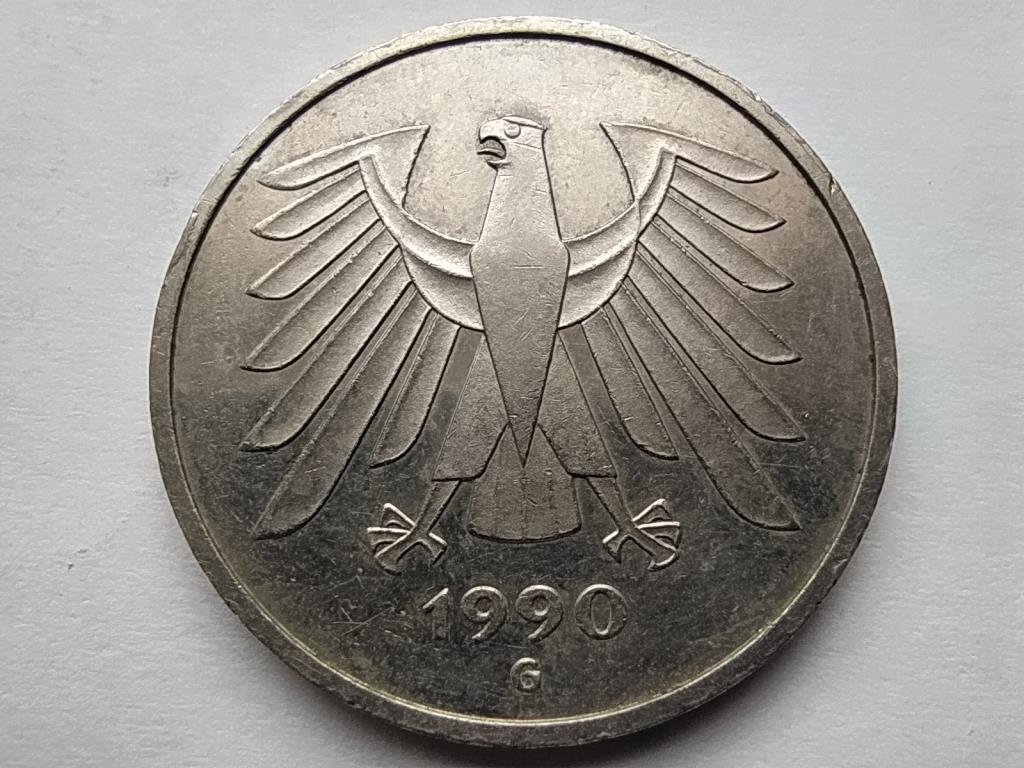 Németország NSZK (1949-1990) 5 Márka 1990 G