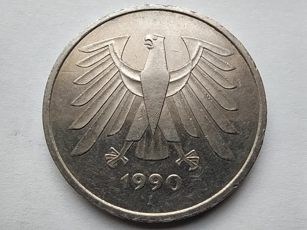 Németország NSZK (1949-1990) 5 Márka 1990 J