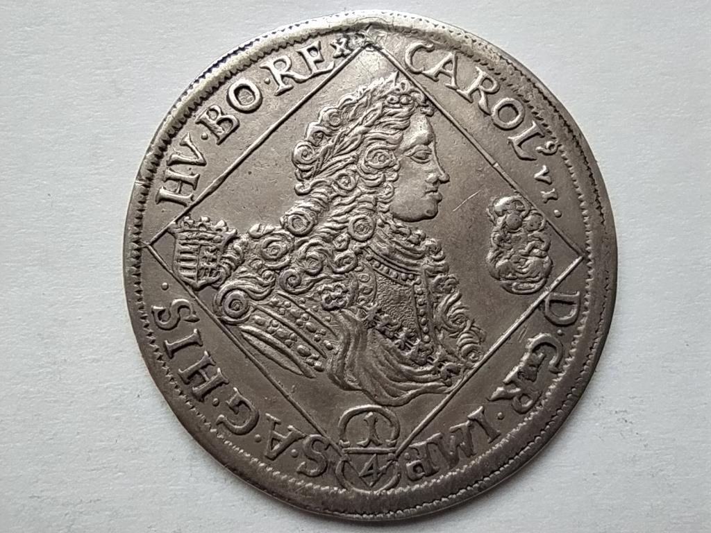 Magyarország III. Károly (1711-1740) Ezüst 1/4 Tallér 1716 NB