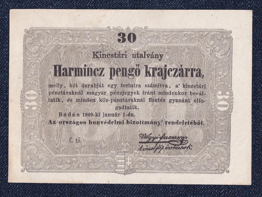 Szabadságharc (1848-1849) Kossuth bankó 30 Pengő Krajczárra bankjegy