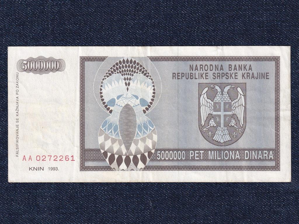 Horvátország 5 millió Dínár bankjegy