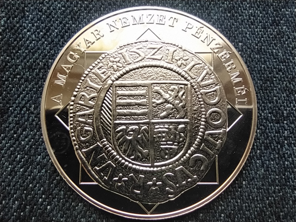 A magyar nemzet pénzérméi Moneta Nova, II. Lajos dénárja 1516-1526 .999 ezüst