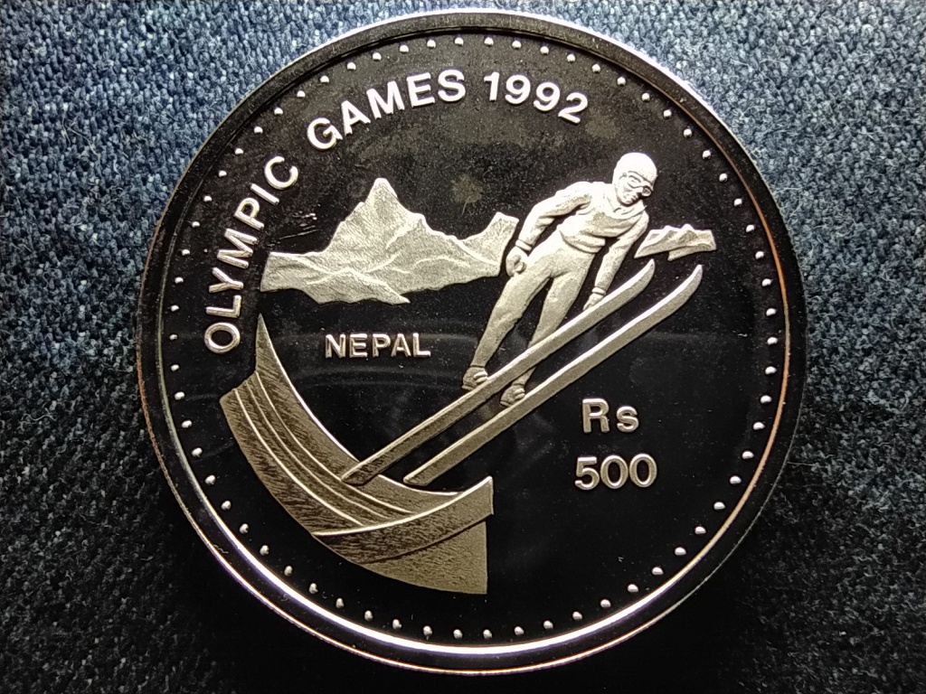 Nepál 1992. évi téli olimpia, Albertville .925 ezüst 500 Rúpia