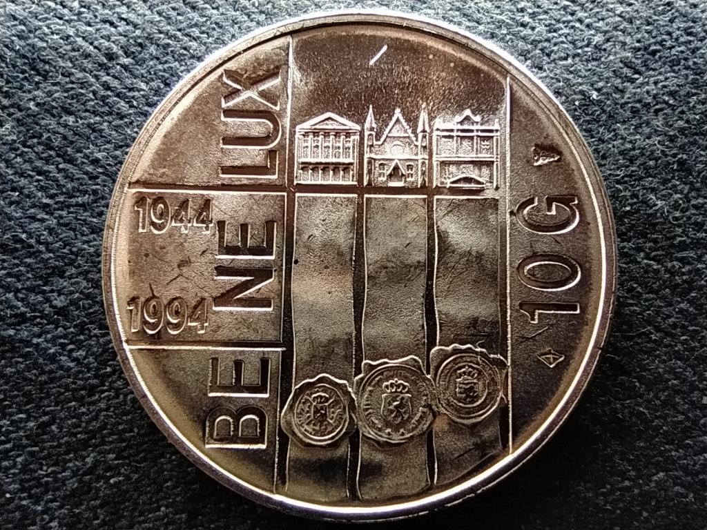 Hollandia BE-NE-LUX Szerződés .720 ezüst 10 Gulden