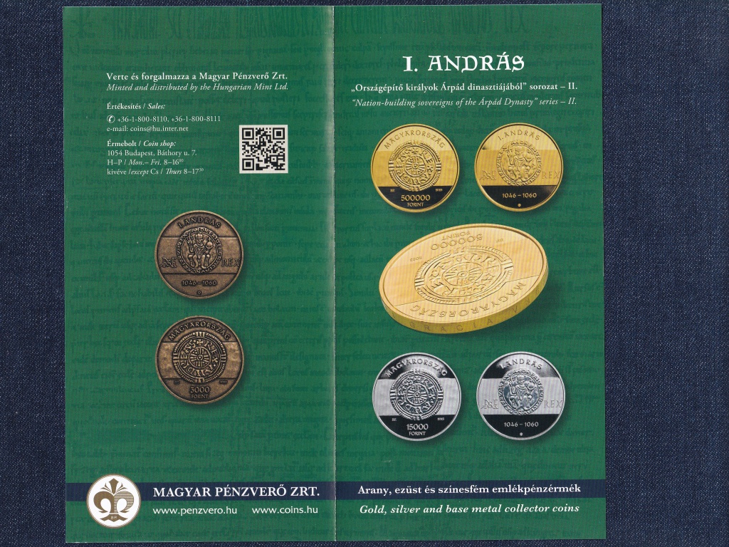 Magyarország I. András király .999 Arany 500000 Forint 31g