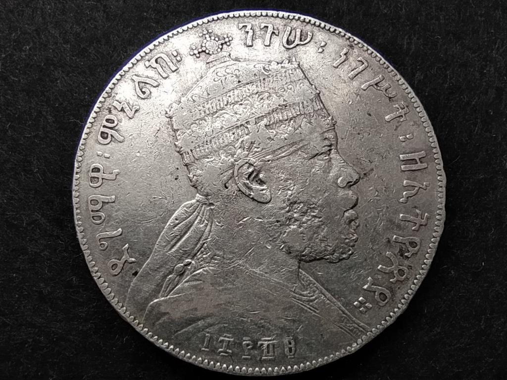 Etiópia II. Menelik (1889-1913) .835 Ezüst 1/4 Birr 