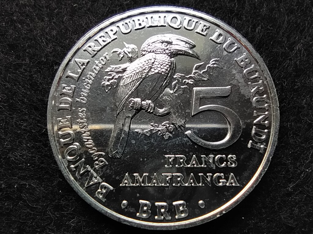 Burundi Trombitás szarvascsőrű 5 Frank 