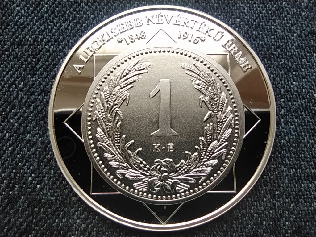 A magyar nemzet pénzérméi A legkisebb névértékű érme 1848-1916 .999 ezüst