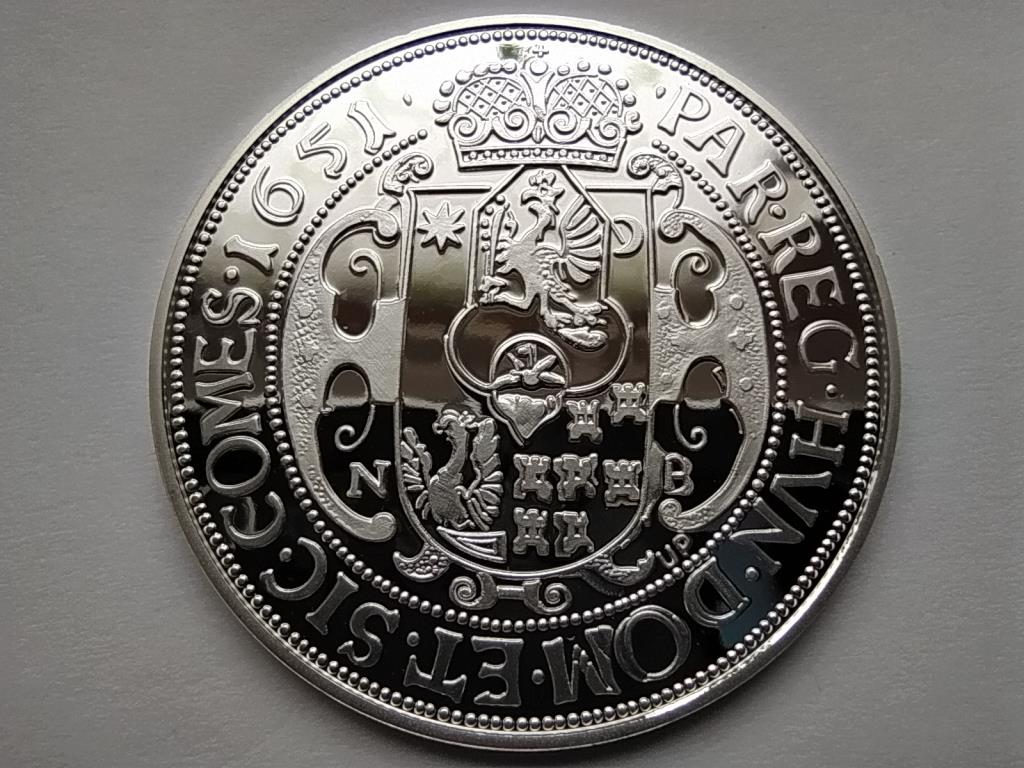 Magyar tallérok utánveretben II. Rákóczi György tallérja 1651 .999 ezüst