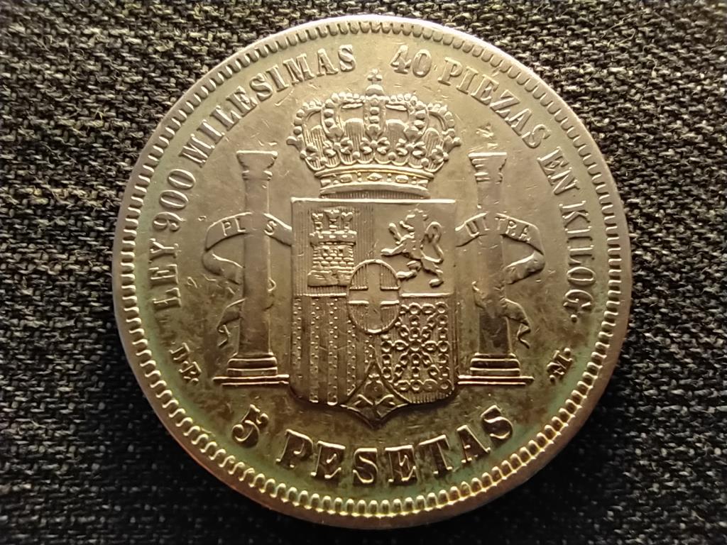 Spanyolország I. Amadé (1870-1873) .900 ezüst 5 Peseta