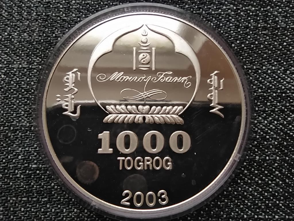 Mongólia Kínai Nagyfal .900 ezüst 1000 Tugrik