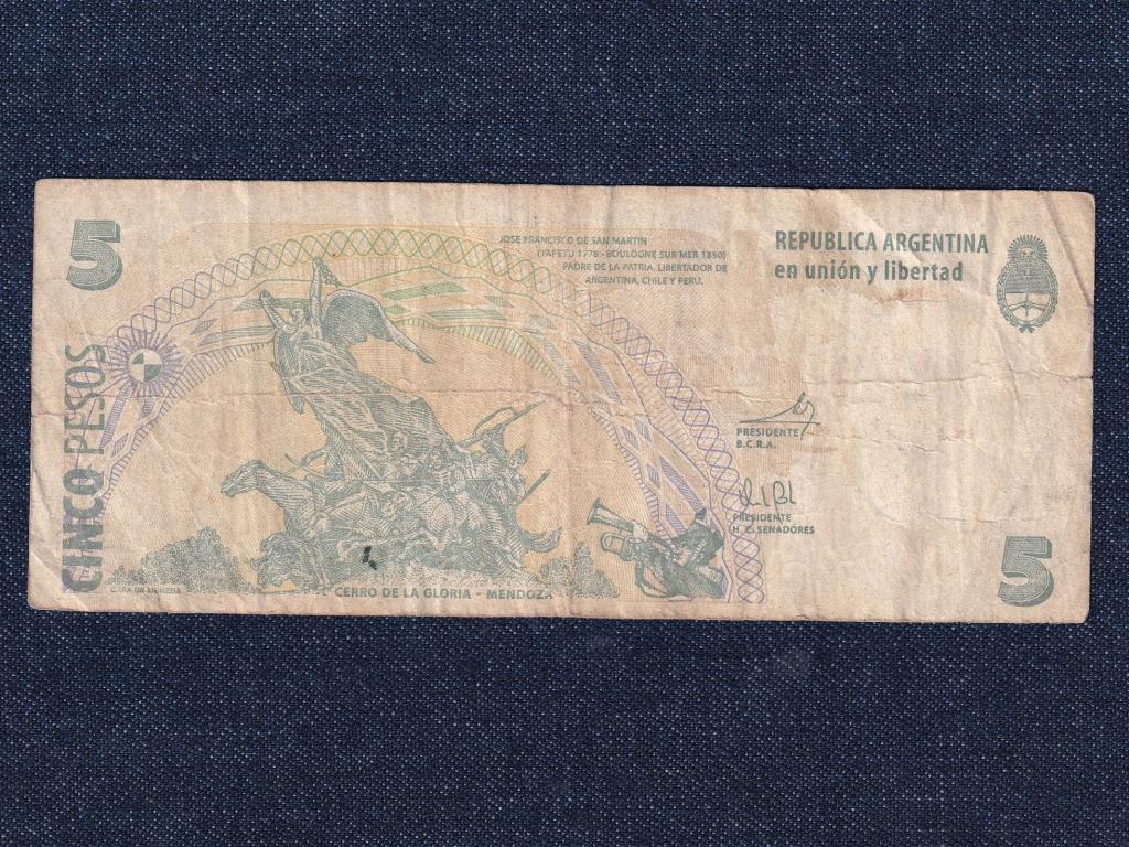 Argentína Szövetségi tartomány (1861-0) 5 Peso bankjegy