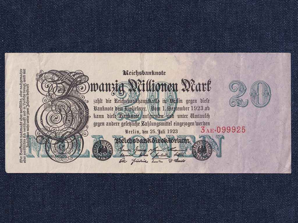 Németország Weimari Köztársaság (1919-1933) 20 millió Márka bankjegy