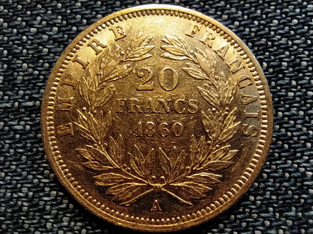 Franciaország III. Napóleon (1852-1870) .900 arany 20 frank 6.45161g