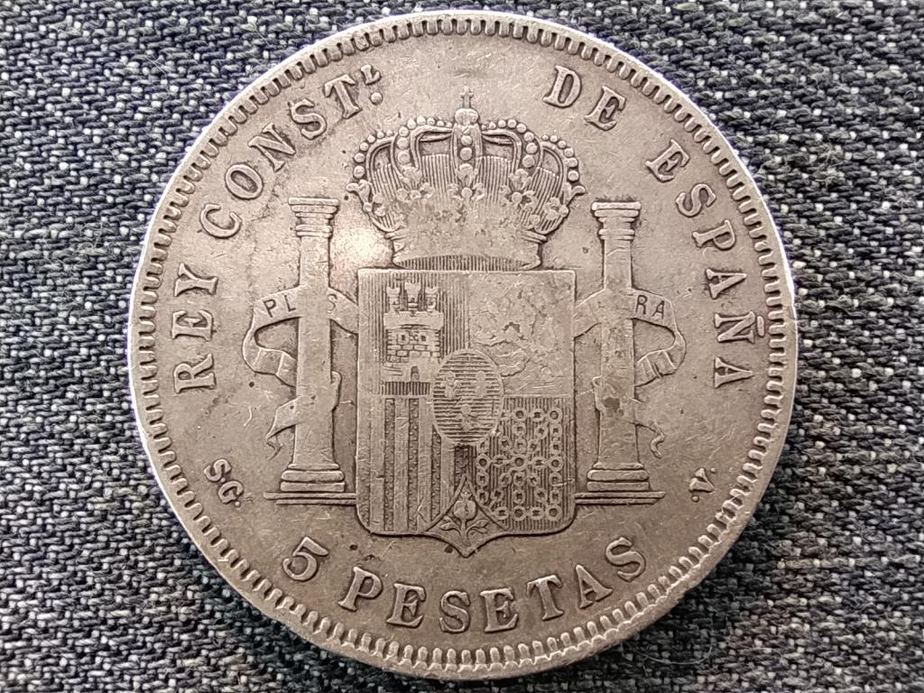 Spanyolország XIII. Alfonz (1886-1931) .900 ezüst 5 Peseta