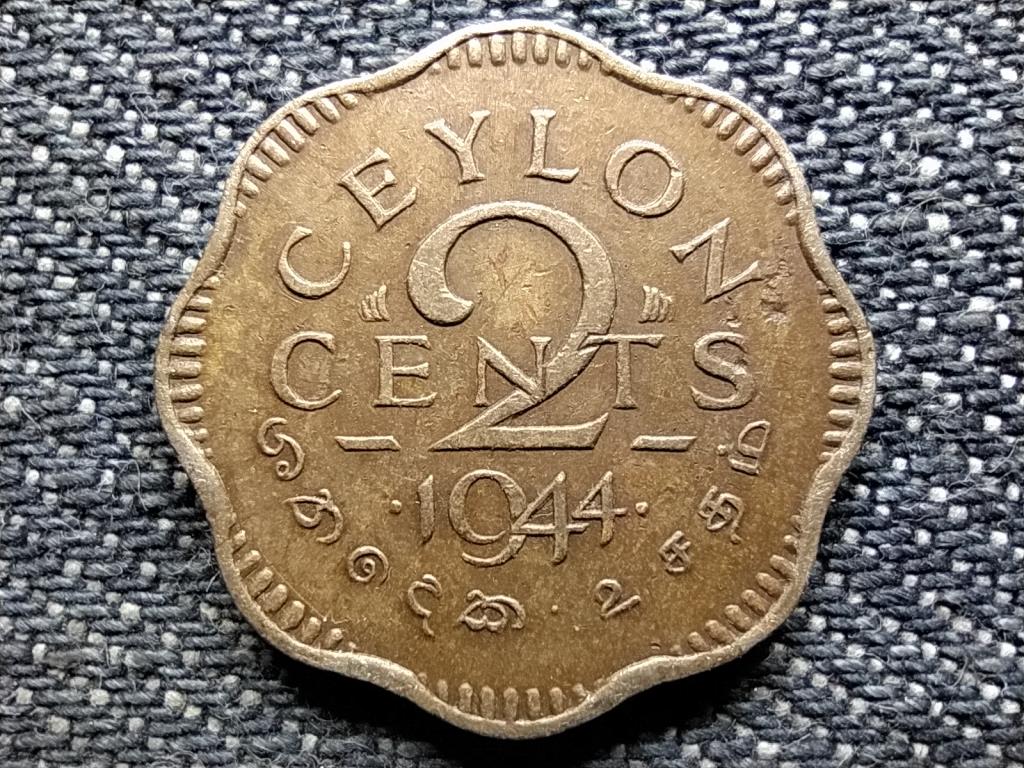 Sri Lanka VI. György (1936-1952) 2 cent
