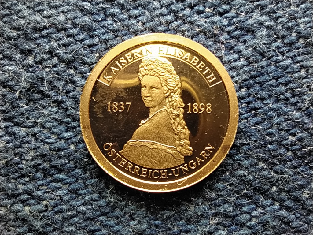 Történelmi Ausztria mini arany Erzsébet császárné .585 arany 0,5g