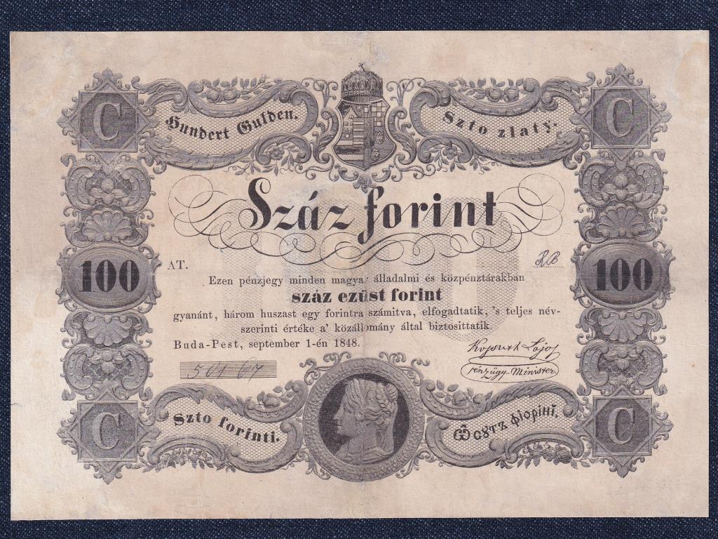 Szabadságharc (1848-1849) Kossuth bankó 100 Forint bankjegy