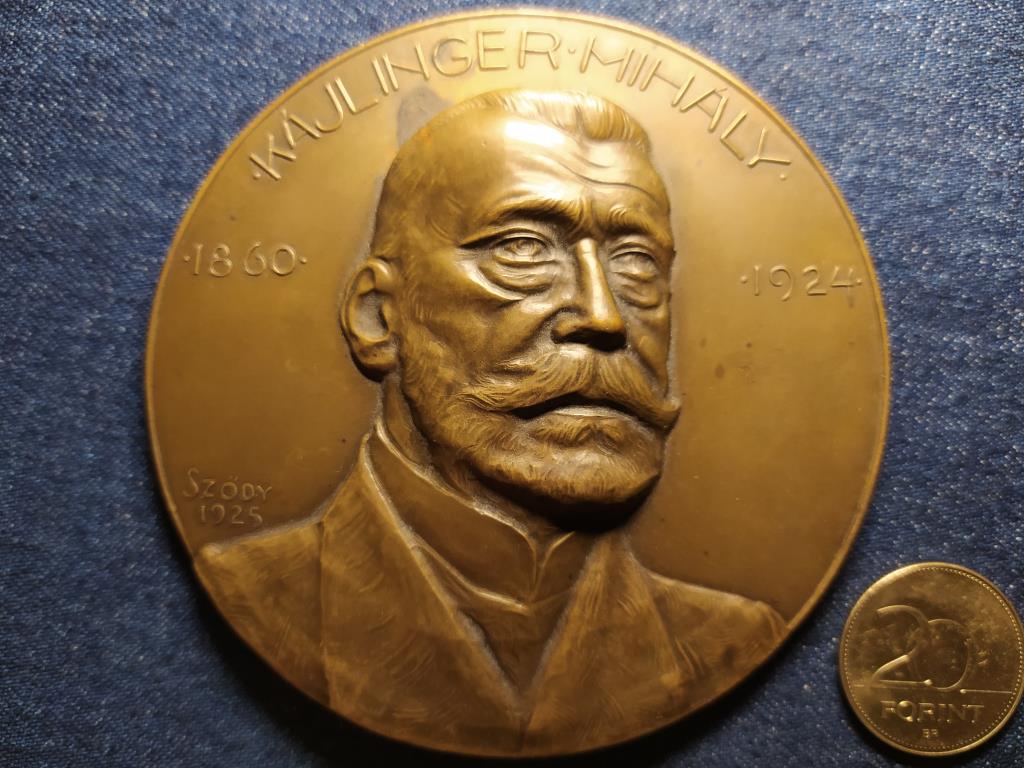 Kájlinger Mihály egyoldalas bronz plakett 1925