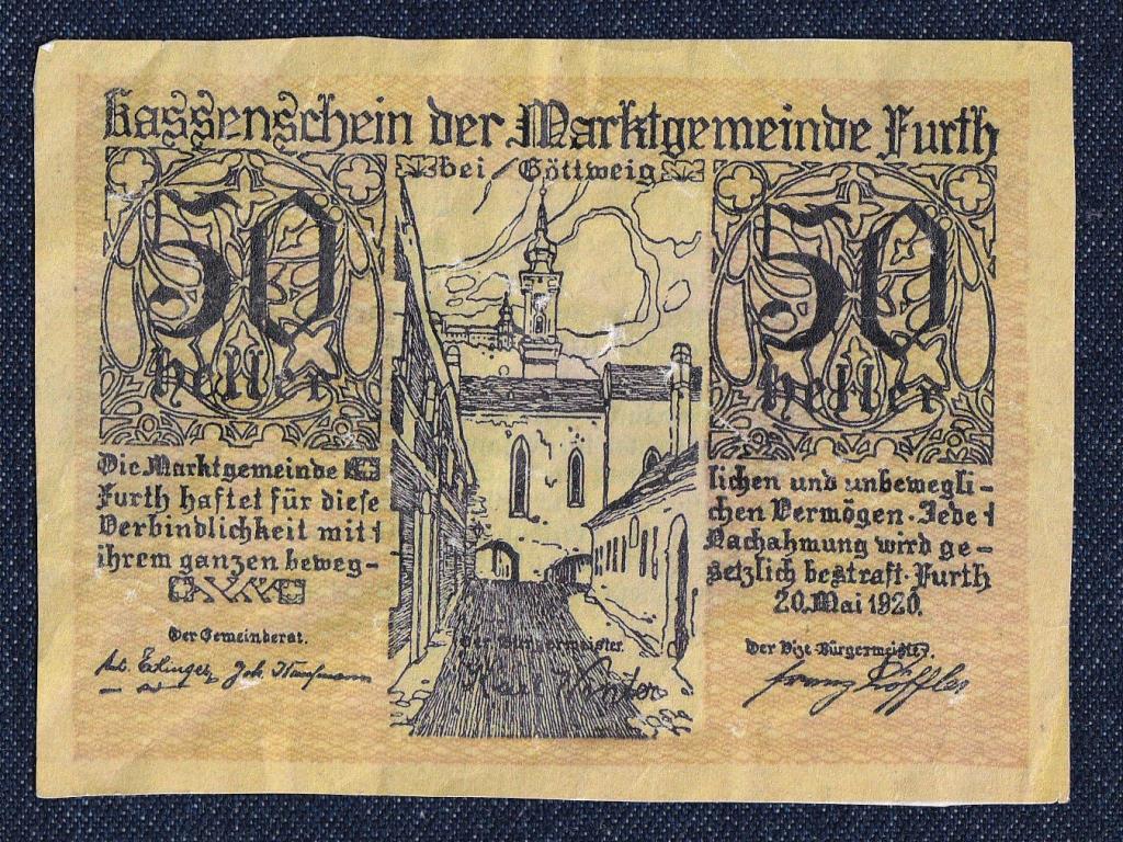 Ausztria Furth 50 heller szükségpénz