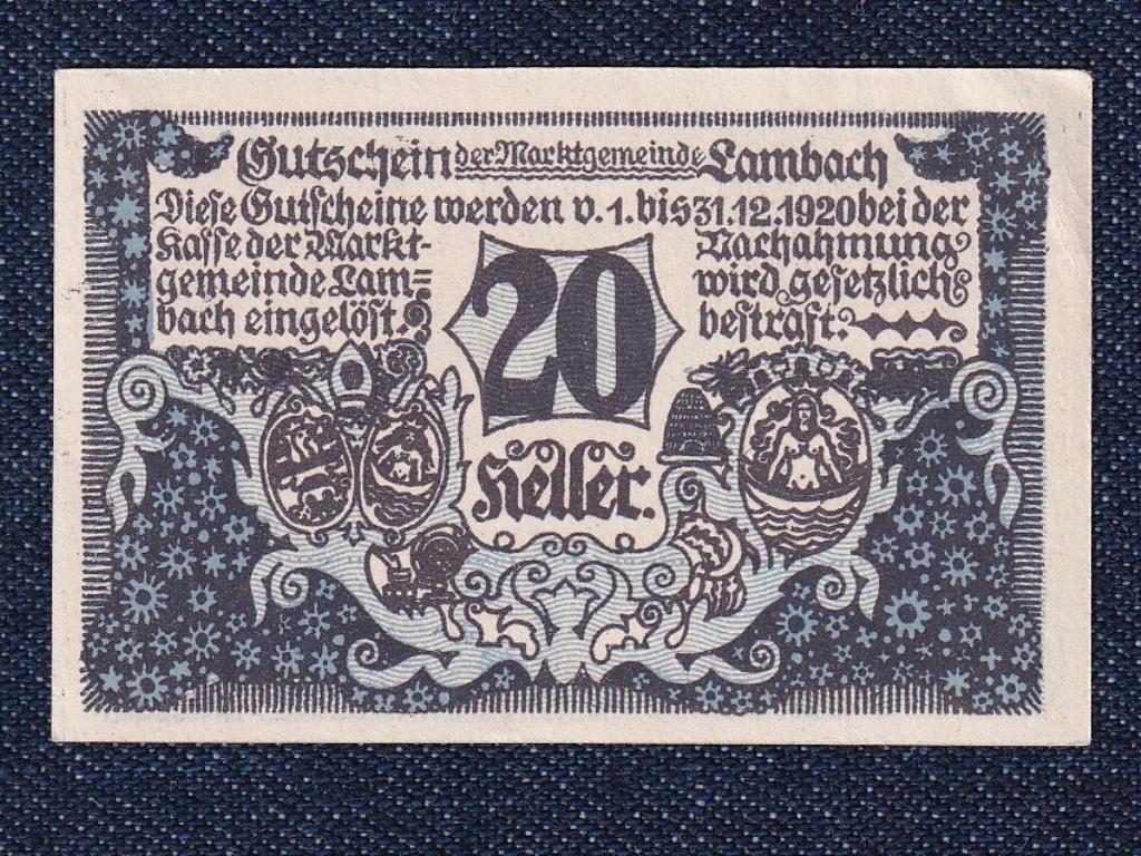 Ausztria Lambach 20 heller szükségpénz