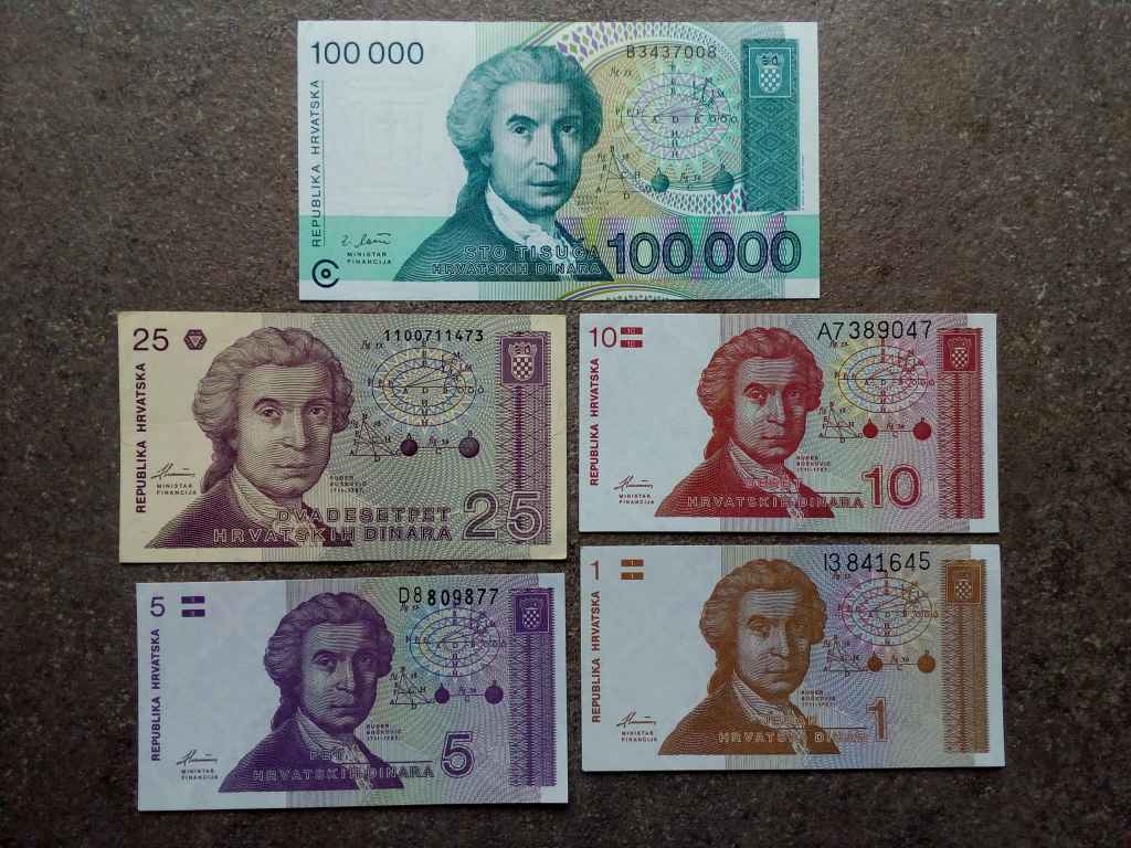 Horvátország bankjegy szett
