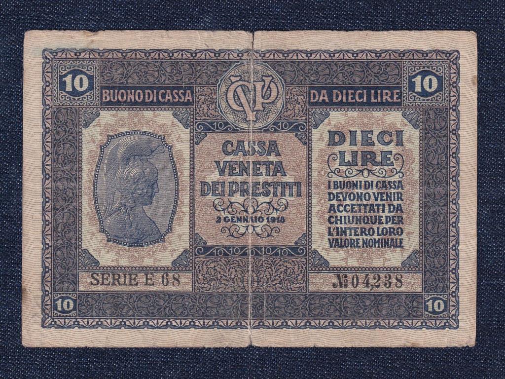 Olaszország Osztrák-magyar megszállás 10 Líra bankjegy