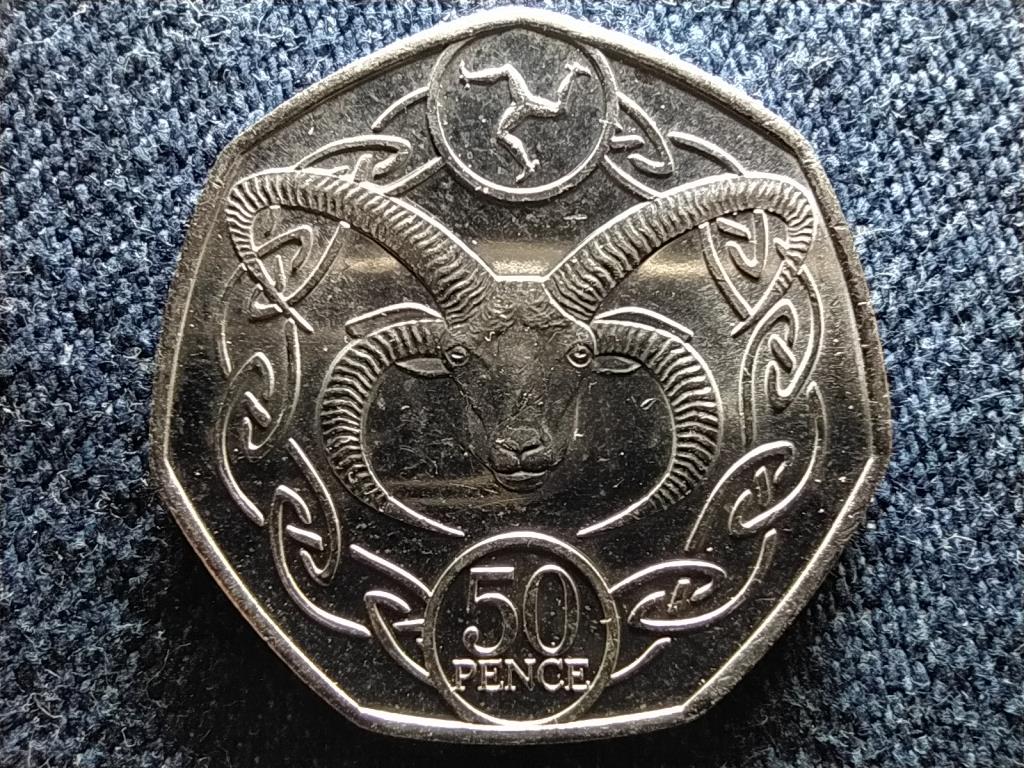 Man-sziget II. Erzsébet 50 penny