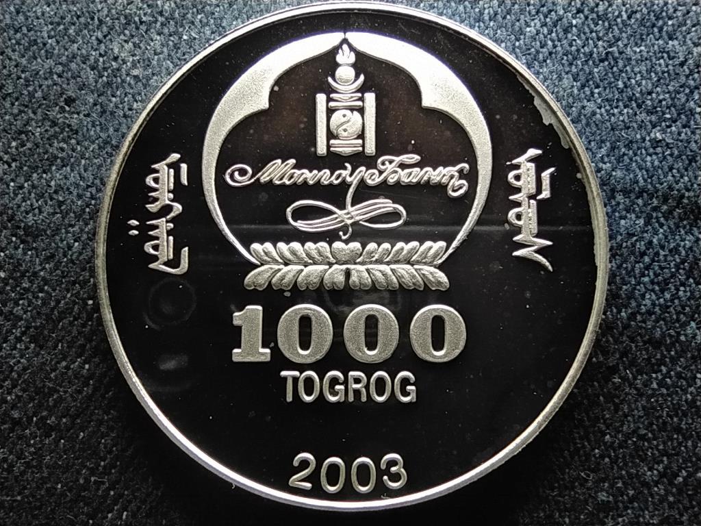 Mongólia Hillary .900 ezüst 1000 Tugrik