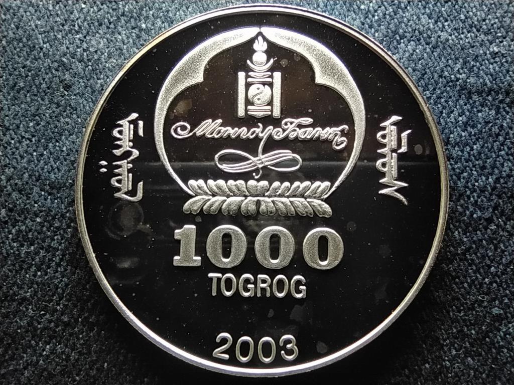 Mongólia Transzszibériai Expressz .900 ezüst 1000 Tugrik