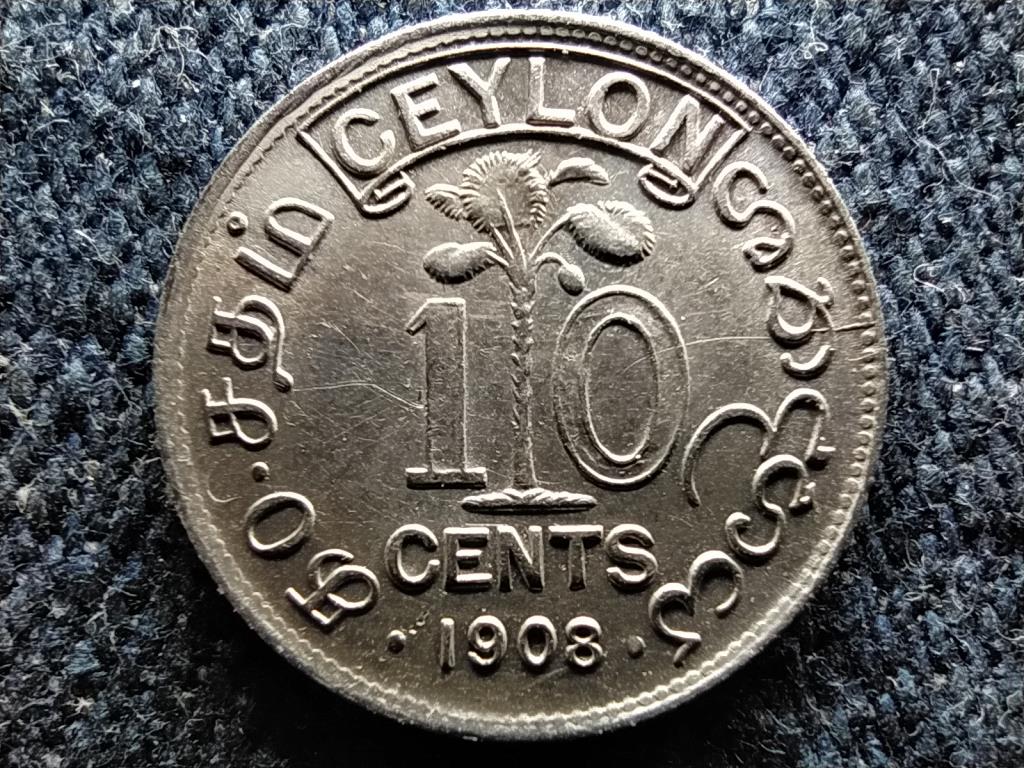 Sri Lanka VII. Eduárd (1901-1910) .800 ezüst 10 cent