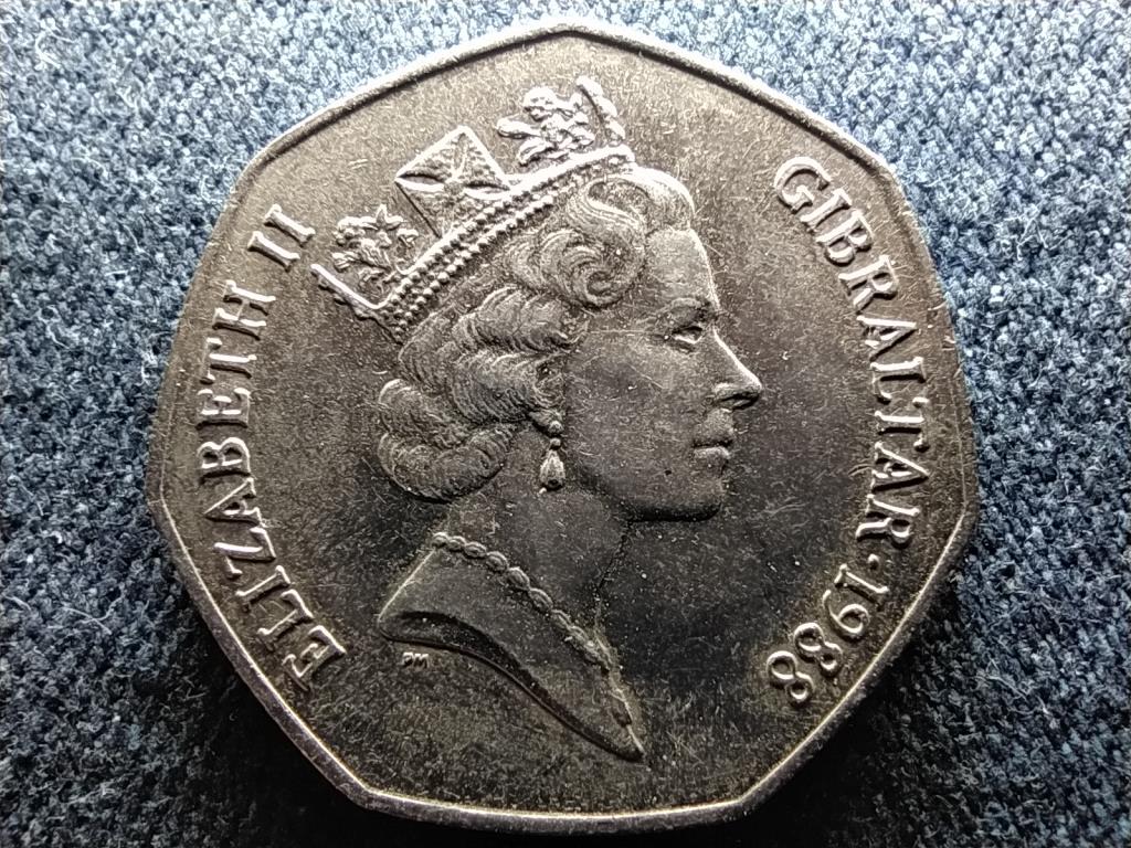 Gibraltár II. Erzsébet 50 penny