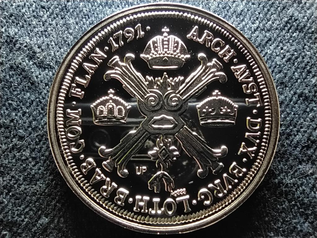 Történelmi féltallérok utánveretben II. Lipót féltallérja 1791 .333 ezüst