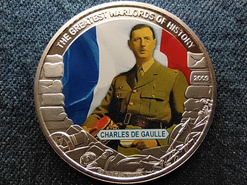 Libéria Nagy Hadvezérek Charles de Gaulle 5 Dollár
