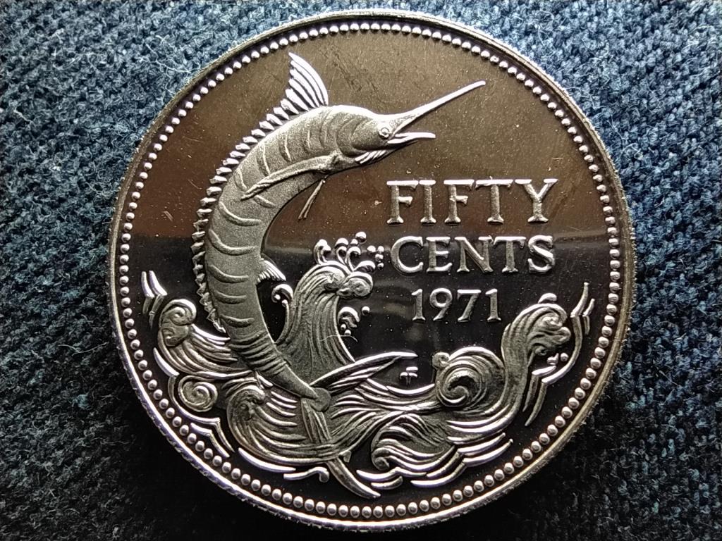 Bahama-szigetek II. Erzsébet (1952-2022) .800 ezüst 50 Cent