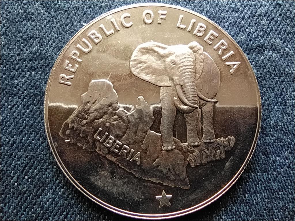 Libéria Elefánt .900 ezüst 5 Dollár
