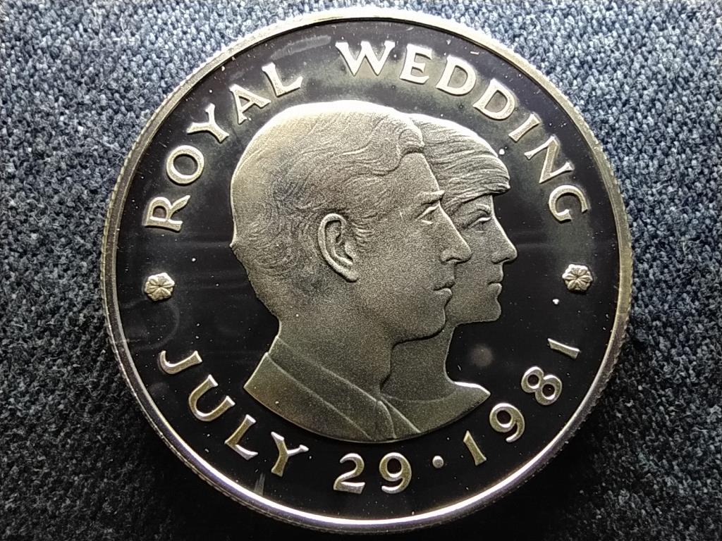 Jersey Károly herceg és Lady Diana Spencer esküvője .925 ezüst 2 font