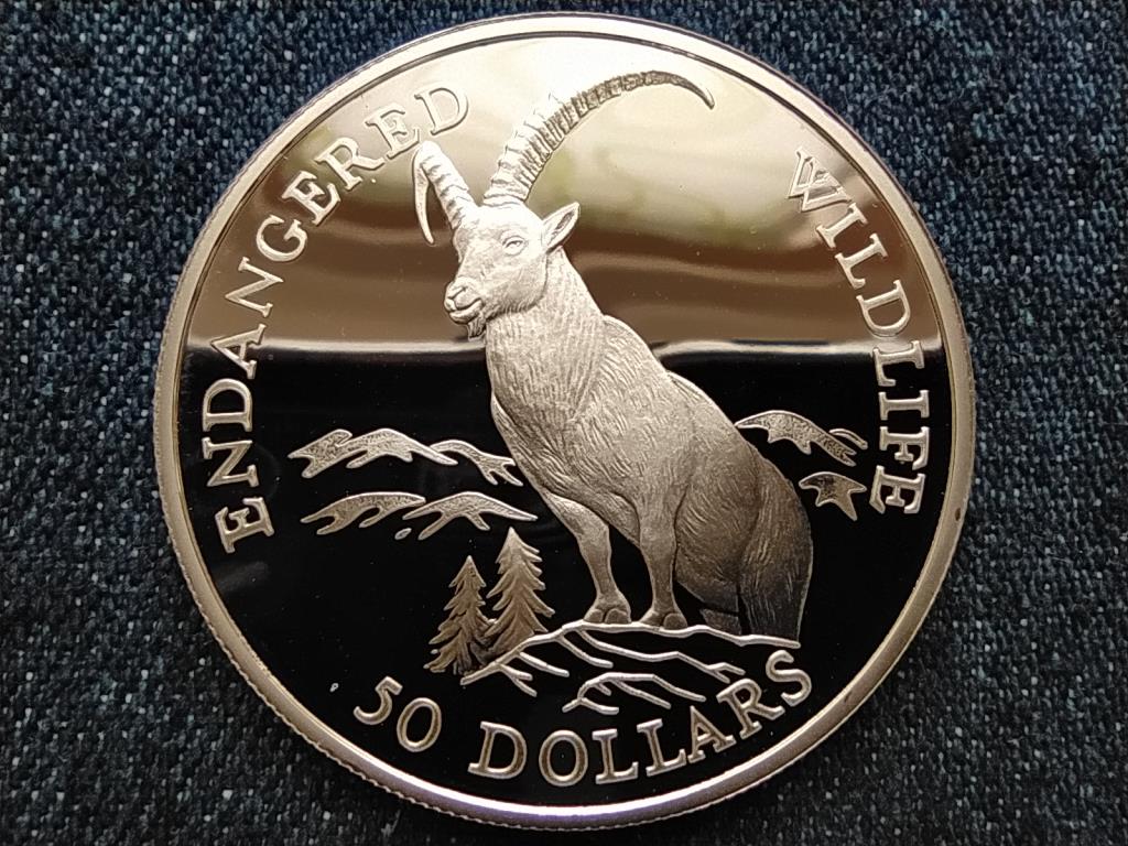 Cook-szigetek Alpesi kőszáli kecske .925 ezüst 50 Dollár