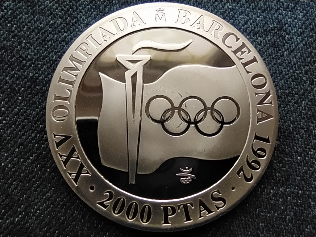 Spanyolország 1992-es nyári olimpia Barcelonában .925 ezüst 2000 Peseta