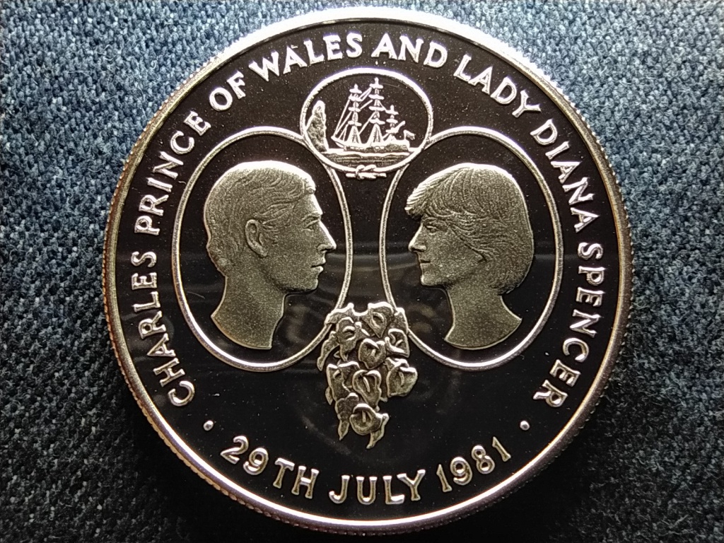 Szent Ilona Károly herceg és Lady Diana esküvője .925 ezüst 25 penny