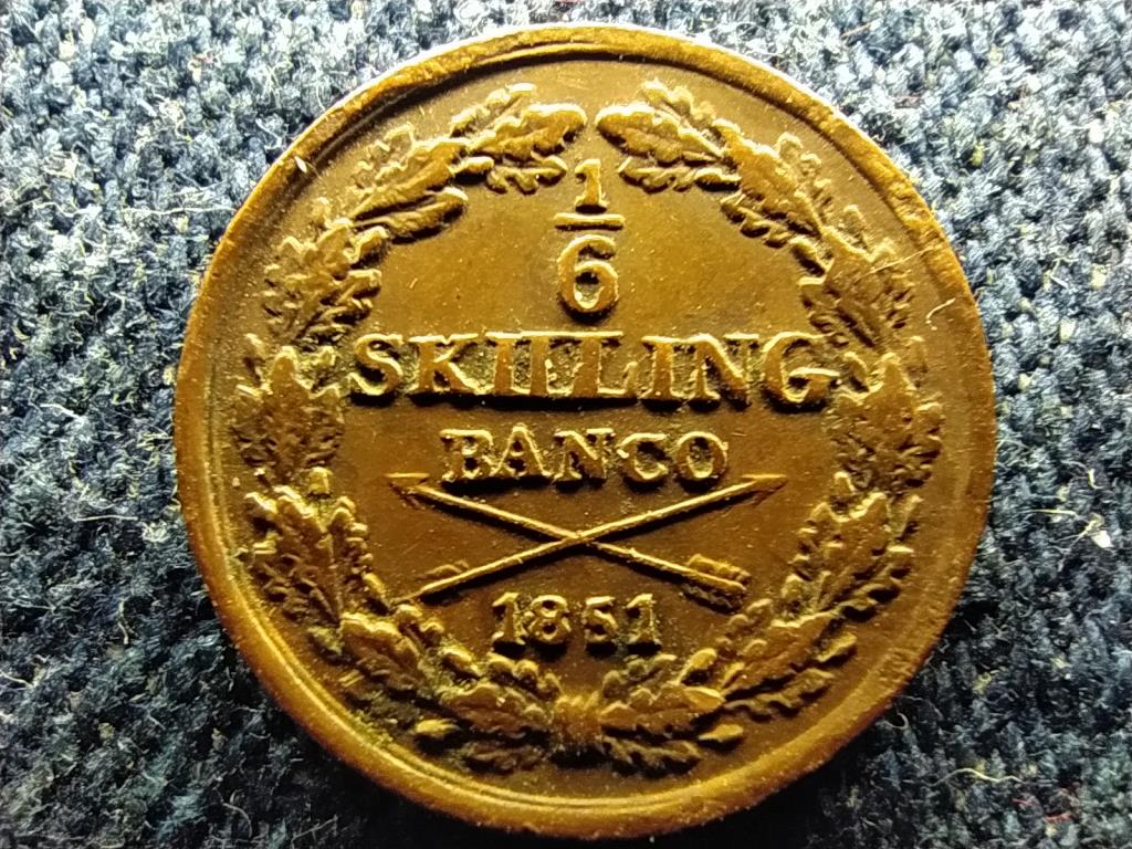 Svédország I. Oszkár (1844-1859) 1/6 Skilling banco