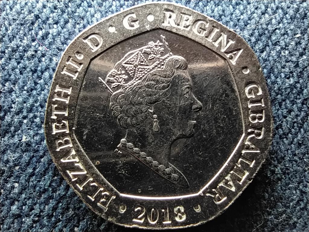 Gibraltár II. Erzsébet 20 penny