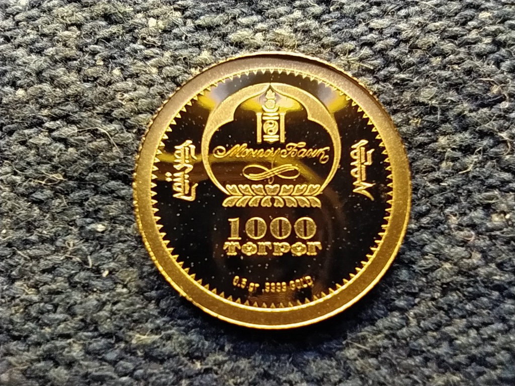 Mongólia A kakas éve .999 arany 1000 Terper 0,5g