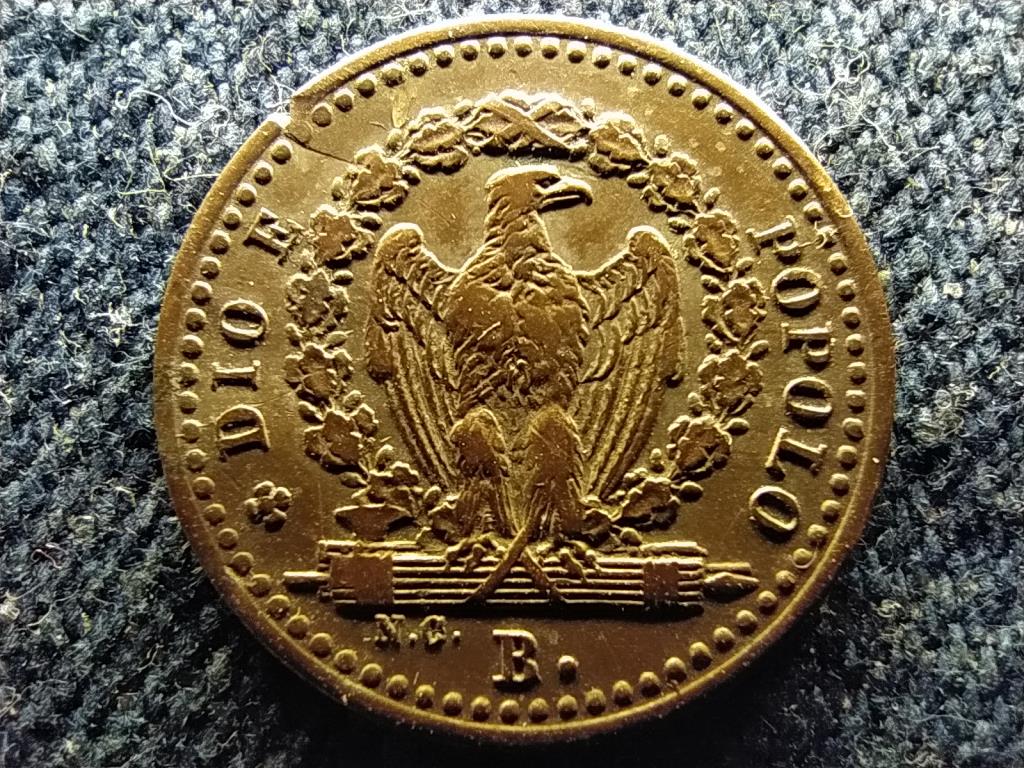 Olasz Államok Római Köztársaság Köztársaság (1849) .200 ezüst 4 Baiocchi