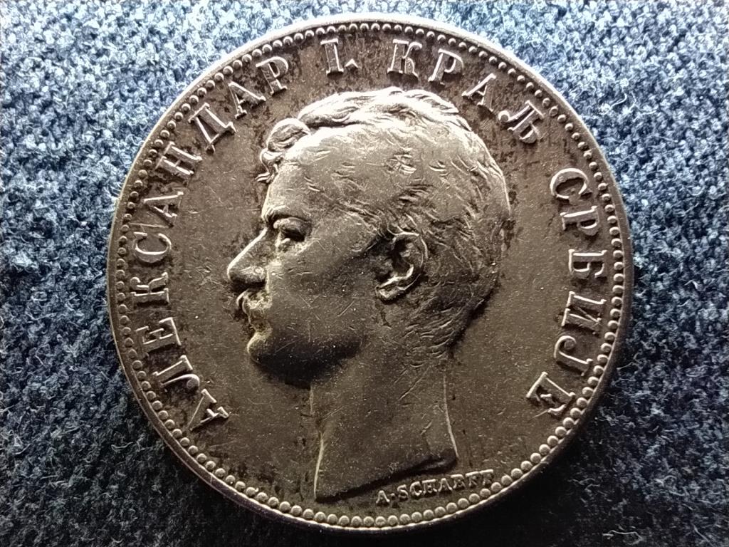 Szerbia I. Sándor (1889-1903) .835 ezüst 2 dínár