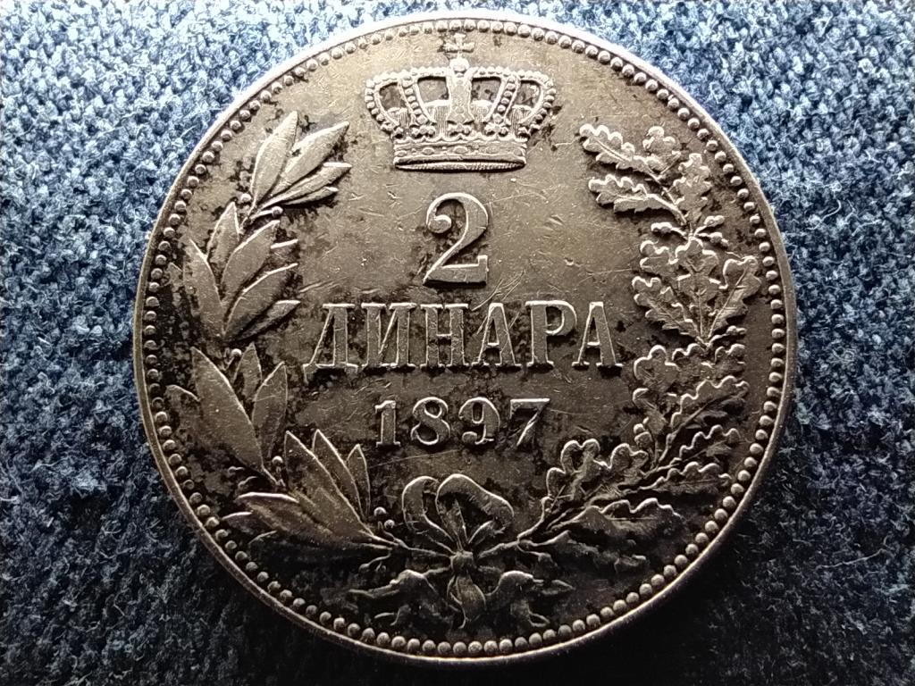 Szerbia I. Sándor (1889-1903) .835 ezüst 2 dínár