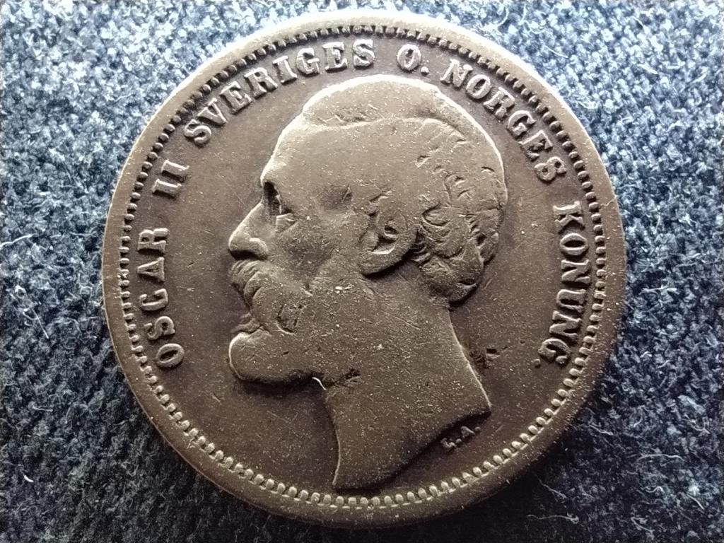 Svédország II. Oszkár (1872-1907) .800 ezüst 1 Korona