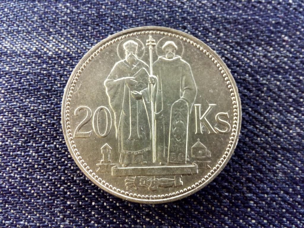 Szlovákia Szent Cirill és Metód .500 ezüst 20 Korona